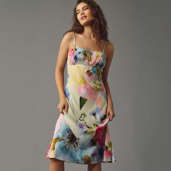 Anthropologie Conditions Apply Sleeveless Slim Midi Dress - sz Medium - Picture 3 of 11